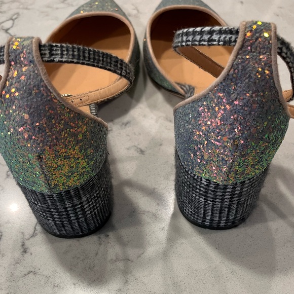 J Crew Avery Glitter Block Heel SZ 10 - Picture 5 of 8